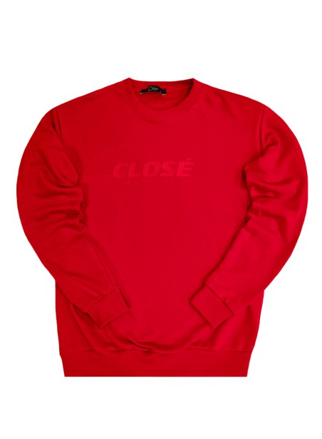 Clvse society red embroidery logo crewneck