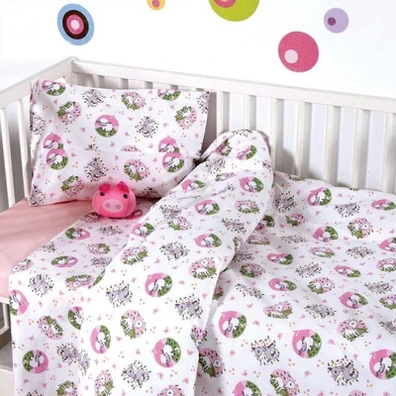 Σετ Σεντονια Bebe Εμπριμε 120x160 -Elvin Pink