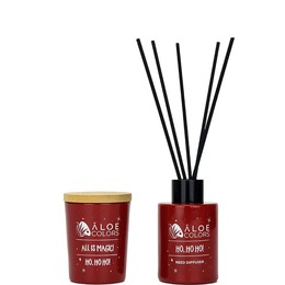 Aloe Colors Promo Hο Hο Hο Gift Set Home με Reed Diffuser Aρωματικό Χώρου, 1τεμ & Scented Soy Candle Κερί Σόγιας, 1τεμ, 1σετ