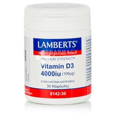 Lamberts Vitamin D3 4000iu, 30caps (8142-30)