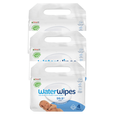 WATERWIPES Μωρομάντηλα Με 99% Νερό, Χωρίς Άρωμα 720 Τεμάχια (12 Συσκευσίες Των 60 Τεμαχίων) Κιβώτιο
