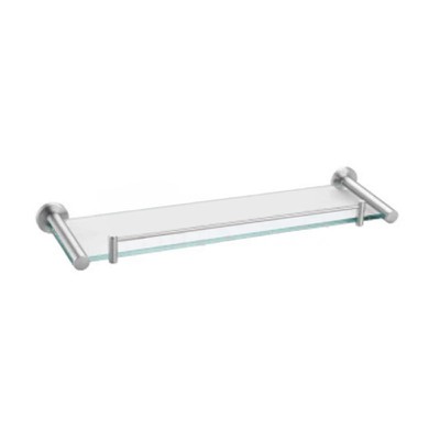 Γυάλινη εταζέρα διάφανη 50cm inox