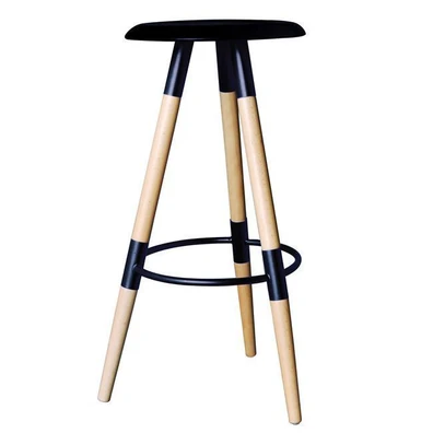 Σκαμπό Bar Ξύλο/ Πολυπροπυλένιο Μαύρο 37x37 H.78cm