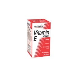 Health Aid Vitamin E 200iu Natural Συμπλήρωμα Διατροφής Με Φυσική Βιταμίνη Ε 60 φυτικές κάψουλες
