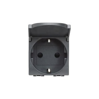 Livinglight Schuko Socket 2 Gangs with Cover Graph
