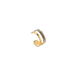 InoPlus Borghetti Ear Cuff Oro Double Earrings With Rhinestones 1 pair 