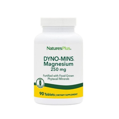 NATURES PLUS Dyno Mins Magnesium Συμπλήρωμα Διατροφής Οργανικού Μαγνησίου  250mg 90 Ταμπλέτες