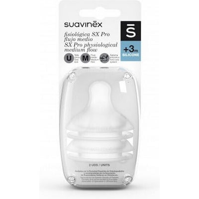 SUAVINEX Θηλή Σιλικόνης SX Pro Physio 3m+ Medium 2 Τεμάχια