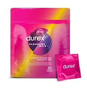 Durex Pleasure Max Ribbed Condoms, 30 Pieces