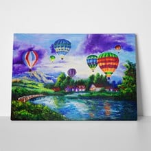 Fire balloon oil painting 113055865 a