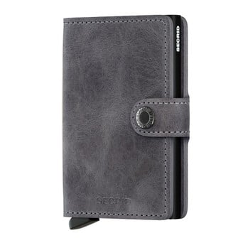 Δερμάτινο Πορτοφόλι RFID Miniwallet Vintage, Grey-