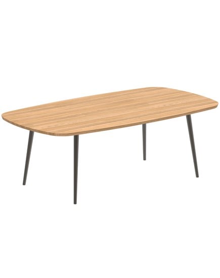 STYLETTO OVAL TABLE WITH TEAK TOP 220x120cm