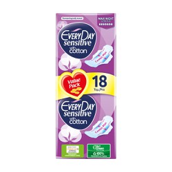 MEGA Every Day Sensitive Maxi Night Ultra Plus Value Pack Ultra Thin Sanitary Napkins With Cotton Cover Ideal For Night 18 pieces