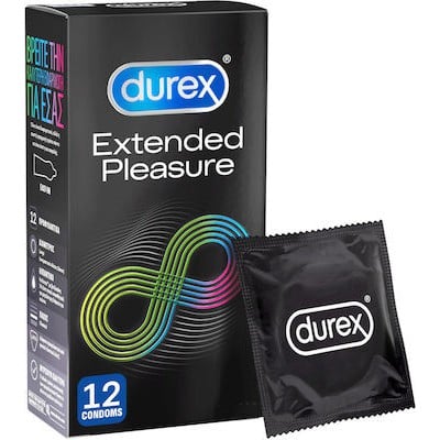 DUREX Extended Pleasure Προφυλακτικά Για Απόλαυση Παρατεταμένης Διάρκειας 12 Τεμάχια