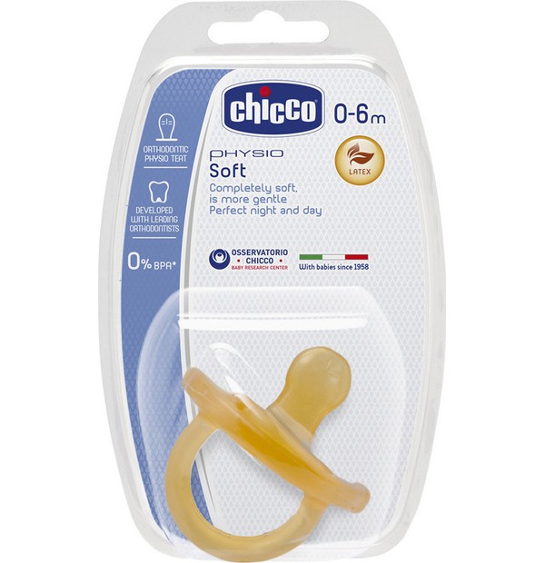 Chicco Physio Soft Πιπίλα Όλο Καουτσούκ 0-6m, 1 τεμάχιο 73000-31