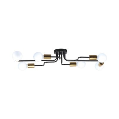 Ceiling Light Miles Metallic Black & Brass 6Xe27