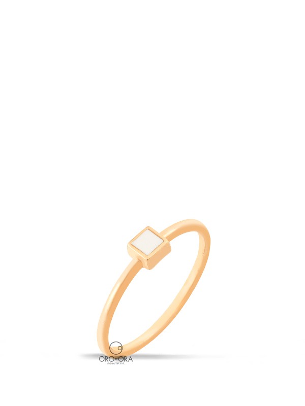 Δαχτυλίδι Ροζ Χρυσό K14 με Σμάλτο