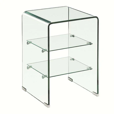 Glasser Κομοδίνο Clear  2 Ράφια - Γυαλί 10mm / 5mm