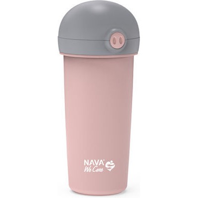 NAVA Μπουκάλι Πλαστικό Με Καλαμάκι Σιλικόνης We Care Σε Ροζ Χρώμα 380ml  (10-259-040)