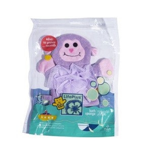 Lifoplus Children's Bath Sponge Purple Monkey, 1pc