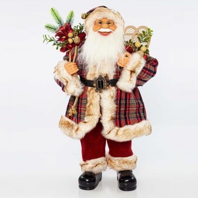 Santa Claus Red Checkered With Bag 60X20X28cm