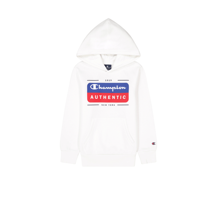 Champion Boy Hooded Sweatshirt (306512)-WHITE