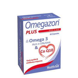 Health Aid - Omegazon Plus - Omega 3 & Co Q10, Υγιή Καρδιά & Απελευθέρωση Ενέργειας 60caps