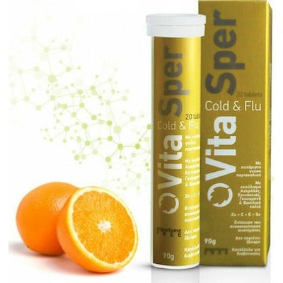 VITASPER Cold & Flu Με Γεύση Πορτοκάλι 20 Αναβράζοντα Δισκία