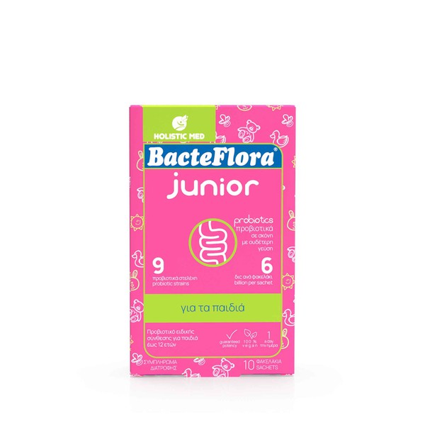 Holistic Med BacteFlora Junior Προβιοτικά σε Σκόνη με Ουδέτερη Γεύση, 10 φακελάκια
