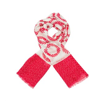 Myrtle wreath stole - cherry red