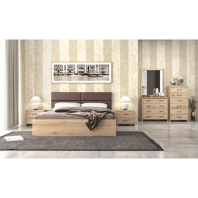Bedroom Set 6pcs 160x200 N6 Honey Melamine