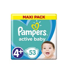 Pampers Active Baby Diapers Size 4+ (10-15kg) 53 Diapers 