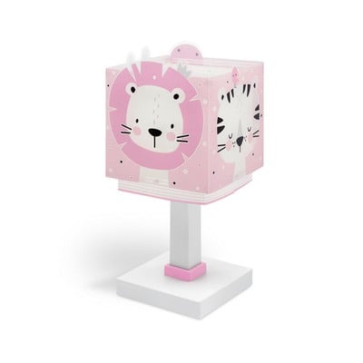 Kids Table Lamp Baby Jungle Pink 1Xe14