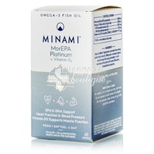 Minami MorEPA Platinum & Vitamin D3 - Λιπαρά Οξέα Ω-3, 60 softgels