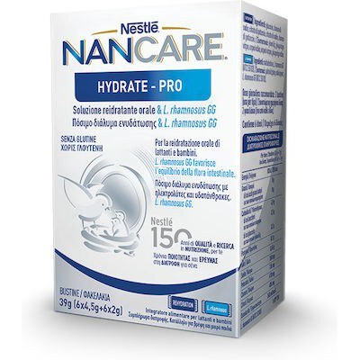NANCARE  Hydrate-Pro Πόσιμο Διάλυμα Ενυδάτωσης Με Ηλεκτρολύτες, Υδατάνθρακες & L.Rhamnosus 12 Φακελίσκοι