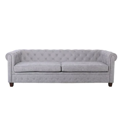 Three Seater Sofa Fabric Antique Grey 219x82x80cm 