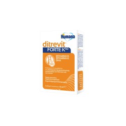Humana Ditrevit Forte K50 Συμπληρώμα Διατροφής Mε Βιταμίνη D Για Βρέφη Παιδιά & Ενήλικες 15ml