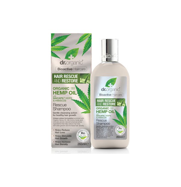 Dr. Organic Organic Hemp Oil Rescue Shampoo Σαμπουάν για την Τριχόπτωση με Έλαιο Κάνναβης, 265ml