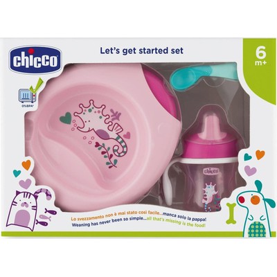Chicco Let's Get Started Meal Σετ Φαγητού Ροζ 6m+ 