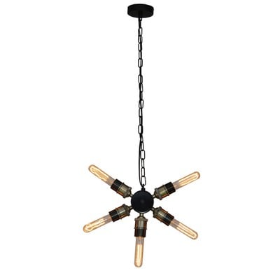 Pendant Light 1051-5 Helix Metallic With Black Arm