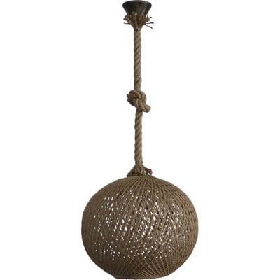 Pendant Light Ball In Natural Colour With Rope Sil