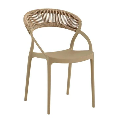 Dora Πολυθρόνα Στοιβαζόμενη, pp Tortora, Rope Wick