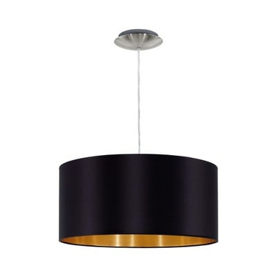 Pendant Light Maserlo With Black/Gold Shade 1Xe27 