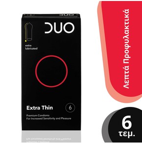 Duo Extra Thin Προφυλακτικά Πολύ Λεπτά,  6Τεμ