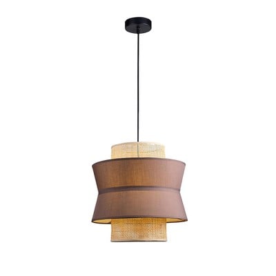 Pendant Light  Double Cylinders Rika 40W E27 Brown