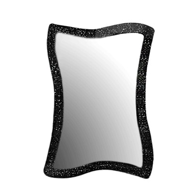 Καθρέπτης 75Χ90 μαύρος με ασημένια glitter