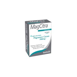 Health Aid MagCitra Magnesium Citrate 1900mg Κιτρικό Μαγνήσιο Υψηλής Ποιότητας 60 ταμπλέτες