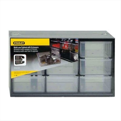 Plastic Toolbox With 9 Drawers 36,5X15.5X21.3cm