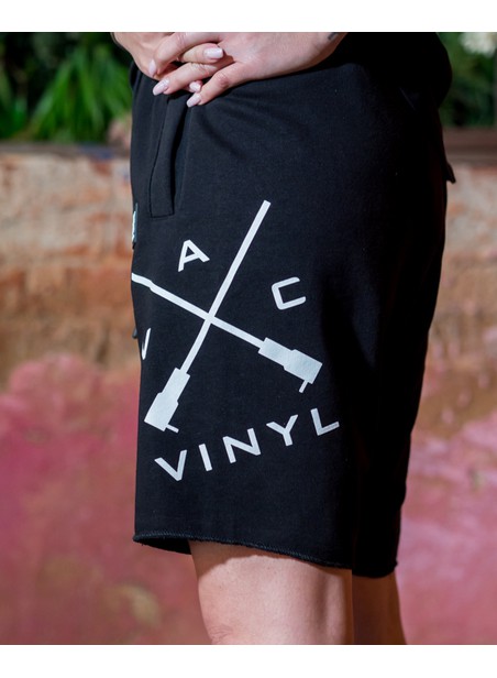 Vinyl art clothing black cross logo shorts