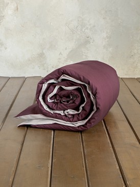 Duvet Cover - Colors - Oat Beige / Deep Bordeaux